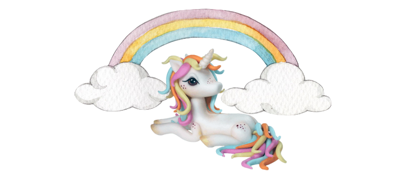 Unicorn fondant cake topper